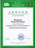 Диплом за предоставление своего педагогического опыта на Всероссийском фестивале "Открытый урок"